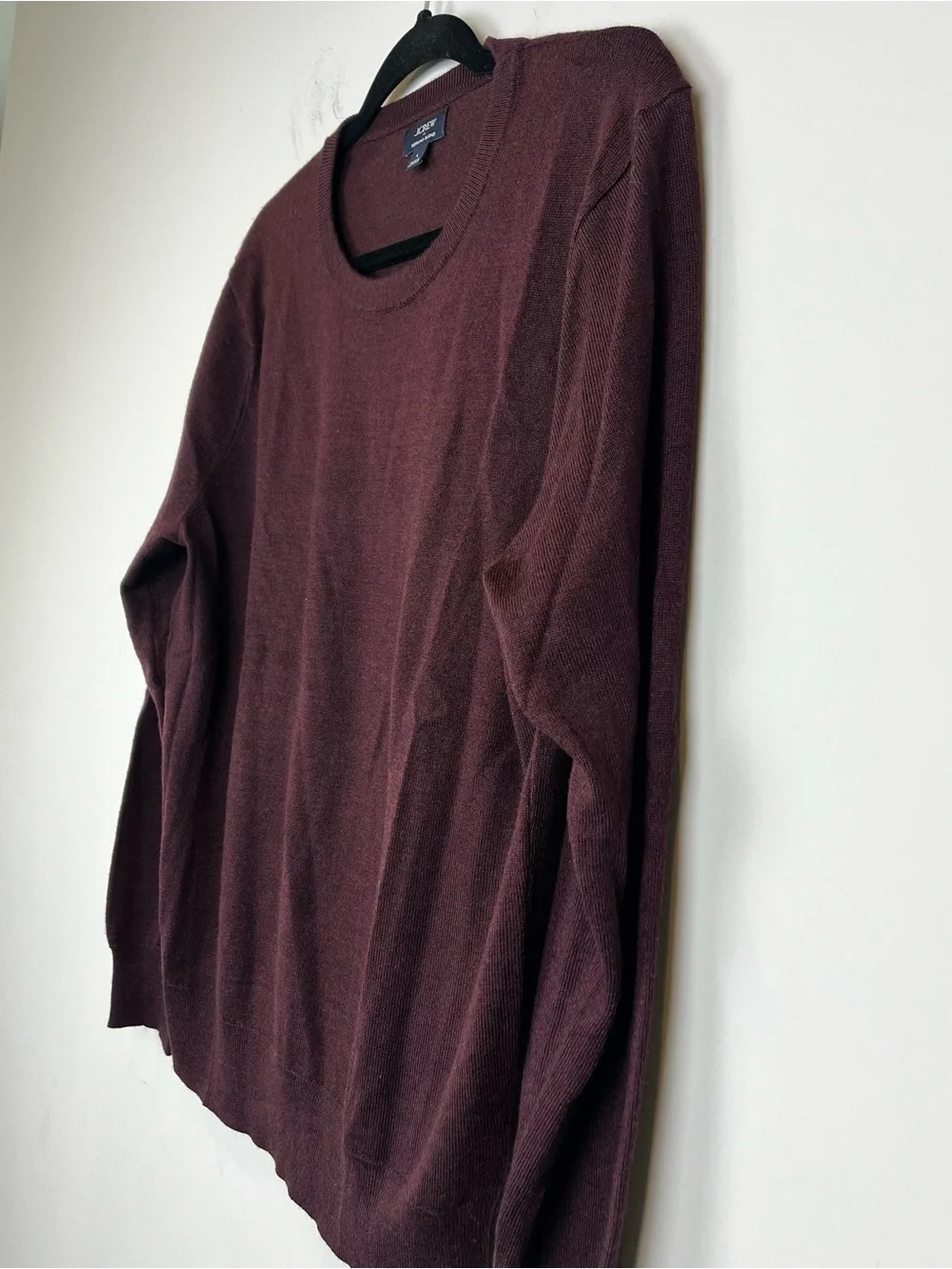 J. Crew Merino Wool Crewneck Men’s Sweater Burgundy Maroon Size Large